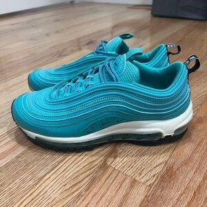 Nike Air Max 97 Teal Sneakers with White Accents